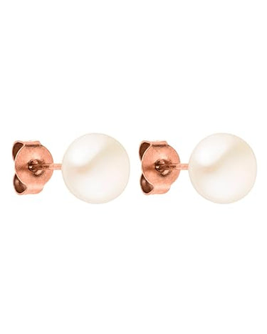 PURELEI Pearl Ohrringe (Roségold) – Damenohrringe aus langlebigem Edelstahl – Wasserfeste Ohrringe Damen – 1,56 cm Durchmesser – Modeschmuck für deinen individuellen Look im Sale